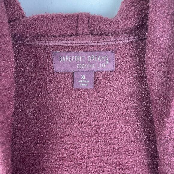 Barefoot Dreams Maroon Long Hooded Cardigan Soft XL - Picture 7 of 7